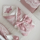 Set lenjerie Patut Copii Bebe 8 piese Classic Roz (12)